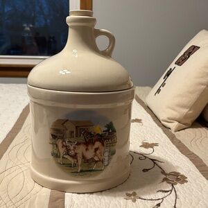 Vintage Cream Ceramic Jug with Farmhouse Design